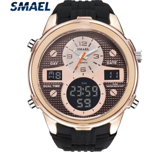 SMAEL Brand Top Luxury Quartz Watch Men Fashion LED Digital Wristwatch Mens Sport Casual Watches Masculino Reloj Hombre1273