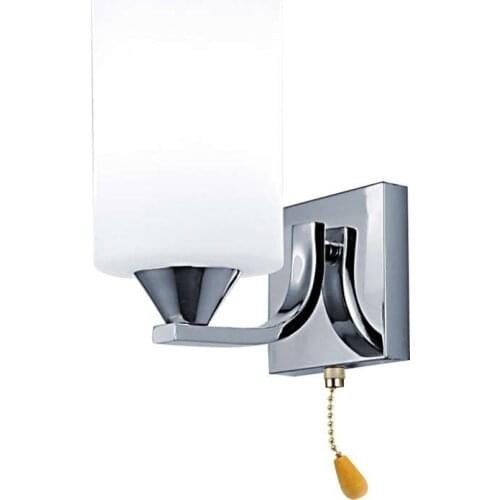 Modern Glass Led Light Wall Sconce Lamp Lighting Fixture Indoor Bedroom Decor,Single Head With Switch White