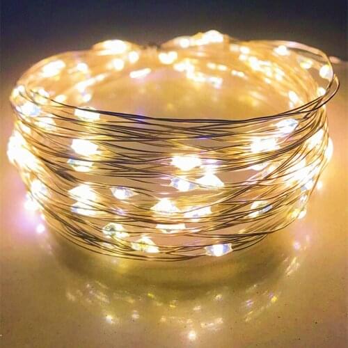 Fairy Lights Copper Wire LED String Lights Christmas Garland Indoor Bedroom Home Wedding New Year Decoration Battery Powered