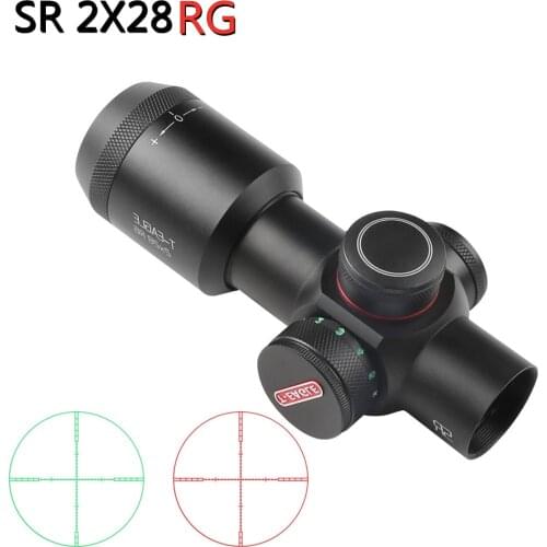 SR 2X28 RG Tactical Optic Sight Riflescope Aluminum Short Scope Light Sniper Airsoft Air Guns With Mounts For Hunting