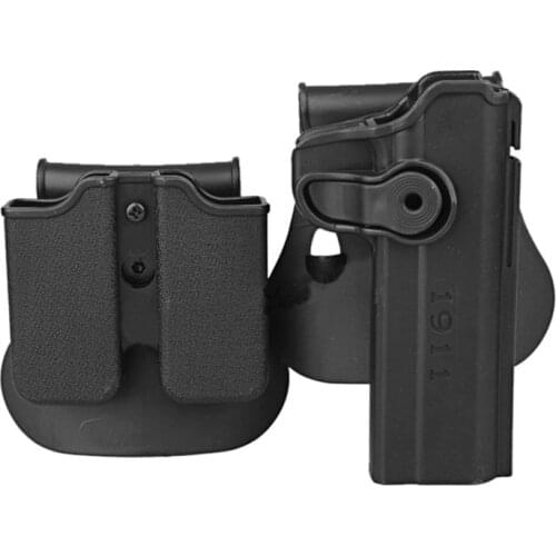 Tactical IMI Defense Retention Roto Beretta Gun Holster Double Magazine Pouch For Colt 1911