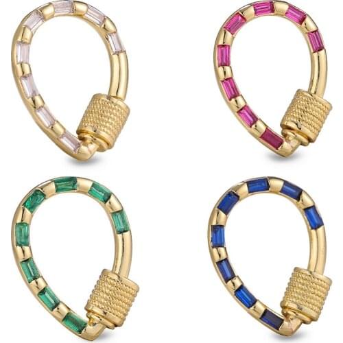 Fashion Handmade Jewelry Making Clasp CZ Lock Hook Spiral Screw Clasps for DIY Luxury Necklace Bracelet Hand Made Accessories