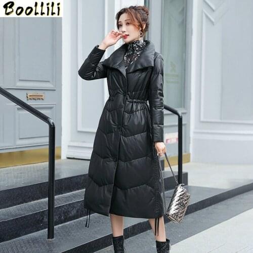 Boollili Real Leather Jacket Sheepskin Coat Women Clothes 2020 Genuine Leather Duck Down Coat Winter Coat Women Parka