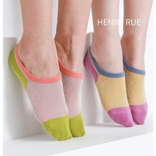 Women Socks Slippers Spring New Patchwork Korean Style Invisible Cotton Socks Casual Breathable Women Fashion Lady Socks