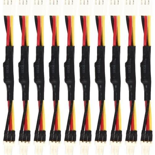 10PCS 3PIN Reduce PC Fan Speed Noise Extension Resistor Cable Wire 3 Pin Male to Female Connector for PC Fan