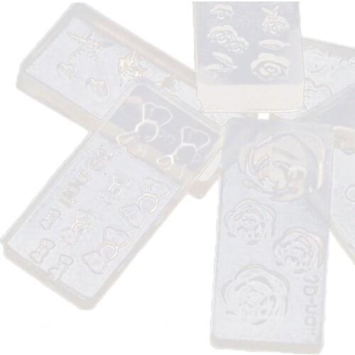 6Pcs Nail Art Molds Lightweight Transparent Acrylic Durable 3D Acrylic Mold for Nail Shop Manicure Template