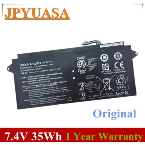 7XINbox 7.4V 35wh Original AP12F3J Laptop Battery For ACER Aspire 13.3-Inch S7 S7-391 Touchscreen Ultrabook 2ICP3/65/114-2
