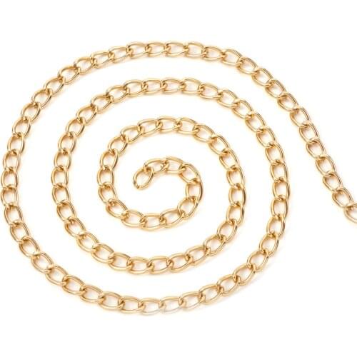 Aluminium Twisted Chains Curb Chains Unwelded Link For DIY Bracelets Necklace Jewelry Making Findings Accessory 9x6x1.5mm