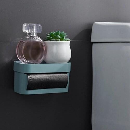 Japanese Style Seamless Wall Hanging Garbage Bag Storage Box Multifunctional Toilet Rack Garbage Bag Storage Box
