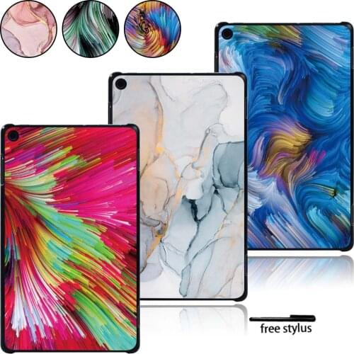 Watercolor Hard Shell Case for Amazon Fire 7 5th 7th 8th / HD 8 2016 2017 2018/ HD 10 2015 2017 2019 with Alexa Tablet + Pen