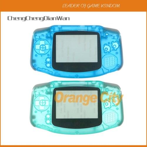 ChengChengDianWan Clear Green Blue Glow in the Dark Plastic Shell Case Housing Screen For GBA Luminous case Cover 10sets/lot