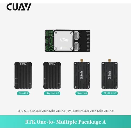CUAV RTK One-to-Multiple With V5+ Flight Controller RTK 9P GPS and P9 Radio Telemetry Kit Set