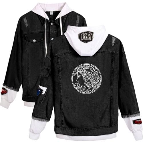 LordeFashion Denim Jacket With Ripped Stitches Women/Men Hot Sale Fake two Hooded Cool Cowboy Jackets