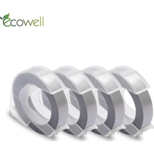 Ecowell 9MM Silver color for Dymo 3D Embossing Label for Motex E-101, Motex E-202, Dymo 1610 1880 154000, 814580 Label Printer