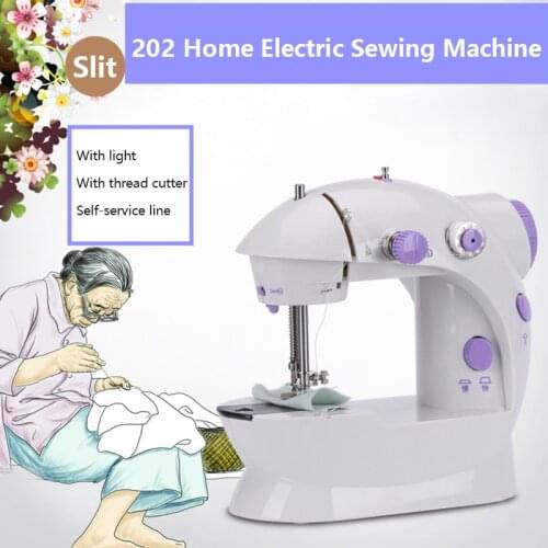 Mini Household Sewing Machine With Light Handheld Pedal Double Thread Multifunction Electric Automatic Tread Sewing Machine