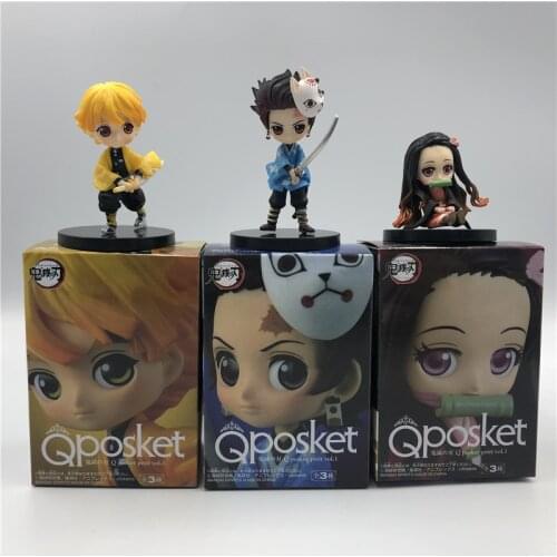 Demon Slayer Kimetsu No Yaiba Figure Stand Version Q Posket Kamado Tanjirou Kamado Nezuko Agatsuma Figure Toy 6cm