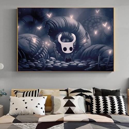 Hallownest of The on HD Hollow Knight Map The Game Poster and Prints Canvas Painting Wall Art Picture for Living Room No Frame