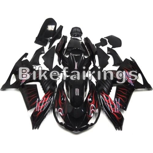 Bike Body kit For ZX14R 2006 2007 2008 2009 2010 2011 Injection Molding Motorcycles Covers Matte Black and Red Flames