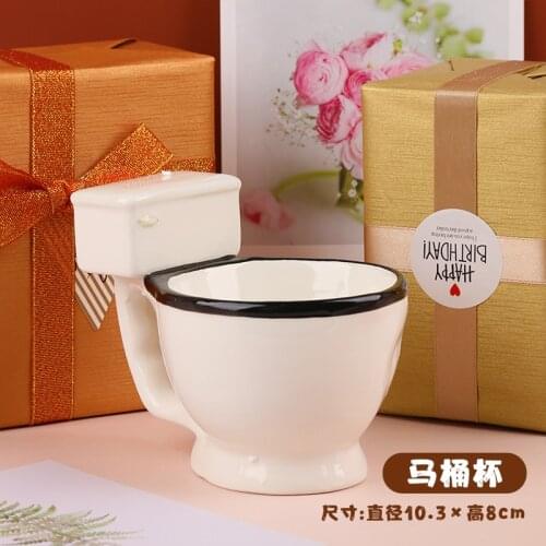 Novelty Toilet Ceramic Mug with Handle 300Ml Coffee Cup Tea Milk Ice Cream Cup Funny For Gifts