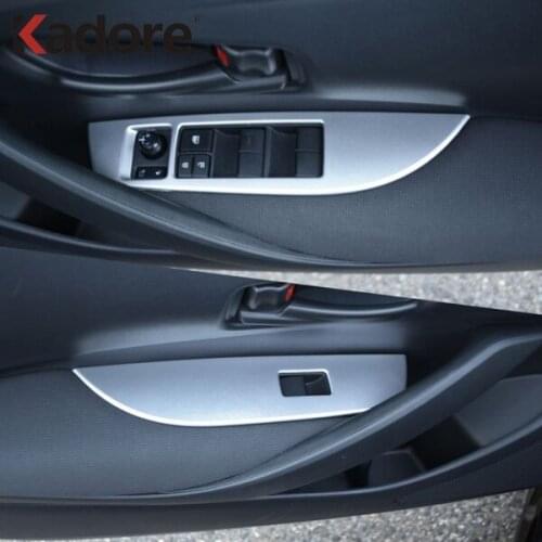 For Toyota Corolla 2019 Hatchback Carbon Fiber Window Rises Cover Auto Interior Door Armrest Panel Window Lift Button Cover Trim