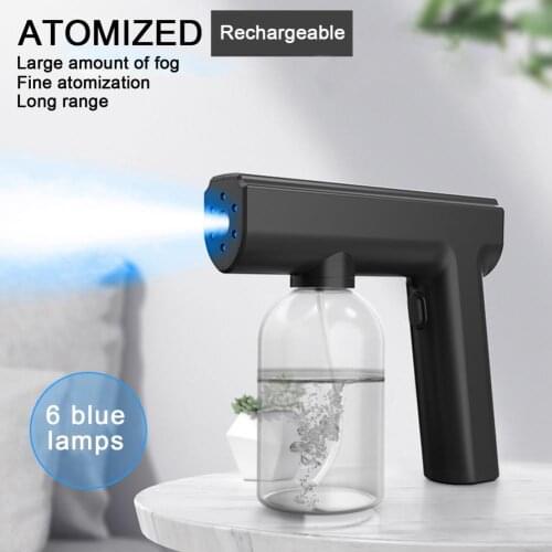Lightweight Atomized Sprayer Wide Range Handheld Spray ABS Practical Wireless Sprayer Blue Light Multi-use Steam Fogger for Car