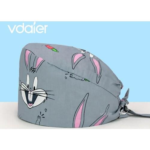 Pet Cartoon Working Hat Medical Nurse Caps Doctor Surgical Hat Unisex 100% Cotton Dental Beauty Salon Scrub Cap scrub hat