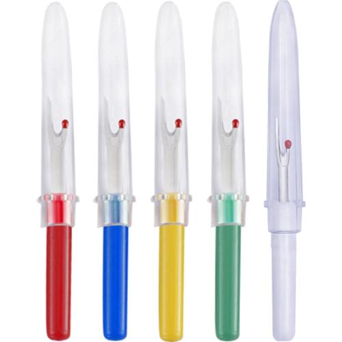 Nonvor 5Pcs Seam Ripper Cross Stitch Sewing Tools Stitches Removed Tools Safe Plastic Handle Craft Thread Cutter