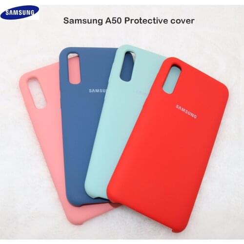 Original Samsung Galaxy A50 Liquid Silicone Case Soft Silky Shell Cover For Galaxy a50 2019 A505 A505F SM-A505F 6.4
