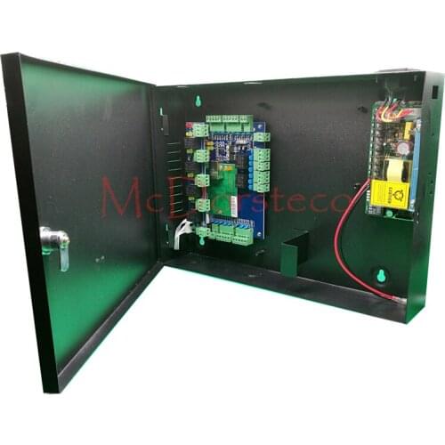 Two Doors Access Control Panel +12V5A Power Supply +Metal Box High Quality Wiegand Tcp/ip Access Control System with Alarm Panel