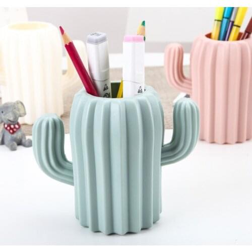Plastic Vase Home Decoration European Plastic Cactus Wedding Decoration Unbreakable Creative Pen Holder Storage Box