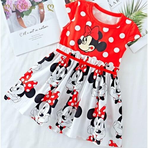 Infant Newborn Girls Dress Cartoon Minnie Print Baby Girls Cute Birthday Party Princess Dress Christmas Dress for Baby Girls