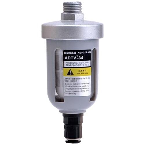 Pneumatic Air Compressor Valve Translucent Automatic Drainer Filter Floating Ball Type Automatic Drain