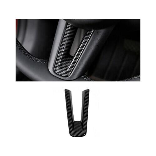 Carbon Fiber Look Inner Steering Wheel Bottom Cover Trim For Mazda CX-30 19-20