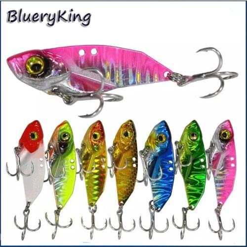BlueKim 7g/10g/15g Metal JIgging Lures VIB Hard Metal Bait Fishing Jig Lure Sinking Artificial Bait Wobbler Vibrate Pesco