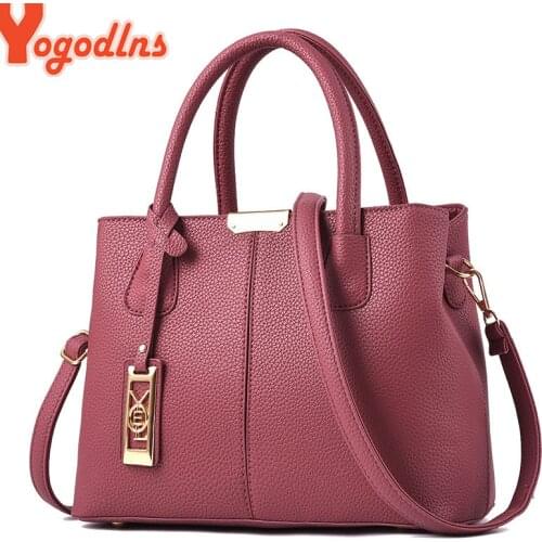 Yogodlns Women Casual Messenger Bags PU Leather Handbag Female Daily Shoulder Bag Ladies Crossbody Bags Bolsa Sac A Main