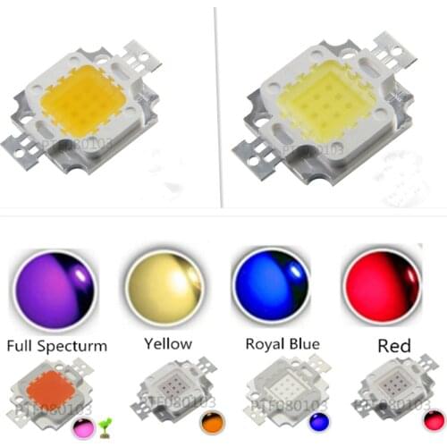 10PCS High Power 10W COB led Cold White 10000K 20000K 30000K Royal Blue Green Cyan Deep Red 660nm IR940 Acquarim Plant led chip