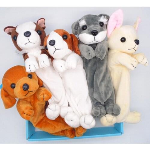 Creative childrens plush doll puppy pen plush bag kids pencilcase boys and girls student stationery Storage bag Toy gift b0991