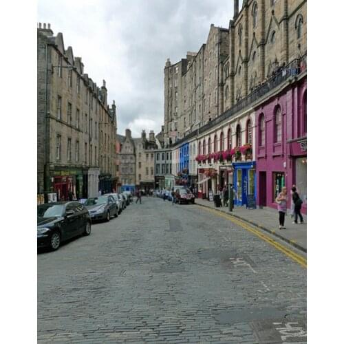 Vintage Building Road Car Photography Backdrops Photo Props Studio Background 5x7ft