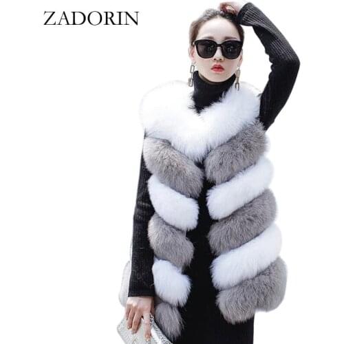 ZADORIN New Winter Fashion Veste Femme Colorful Fluffy Faux Fur Vest Women Plus Size Faux Fur Coat Abrigos Mujer veste fourrure