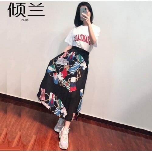 Patads French womens autumn and winter print letter versatile college style round neck short sleeve T-shirt lady t11747h