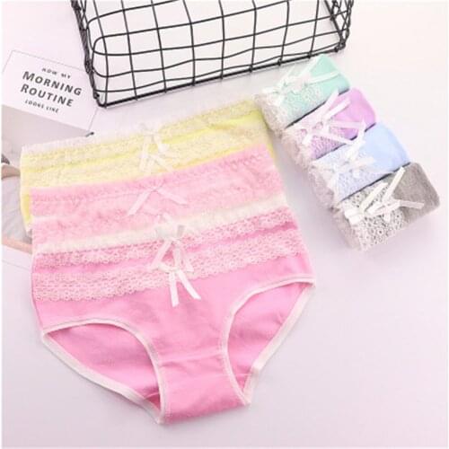 Womens cute underwear, cotton, layer upon layer of lace bow womens underwear T3127