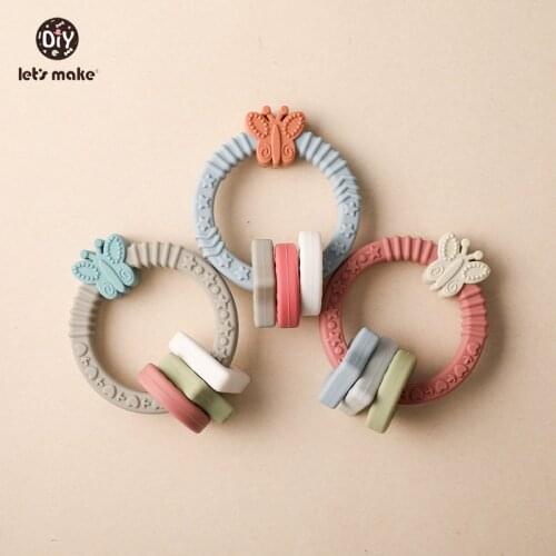 Lets Make 1Pcs Baby Oral Care Products Teether Butterfly Bracelet Jewelry Food Grade Silicone BPA-Free Teething Toy For Newborn