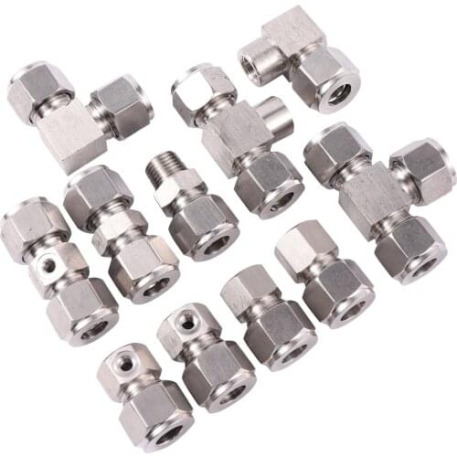High Pressure Stainless Steel 1/8", 3/16" Female Thread Convert 3/8” Non-Slip Lock Connector Pipe Fittings Tube Joints 1 Pc