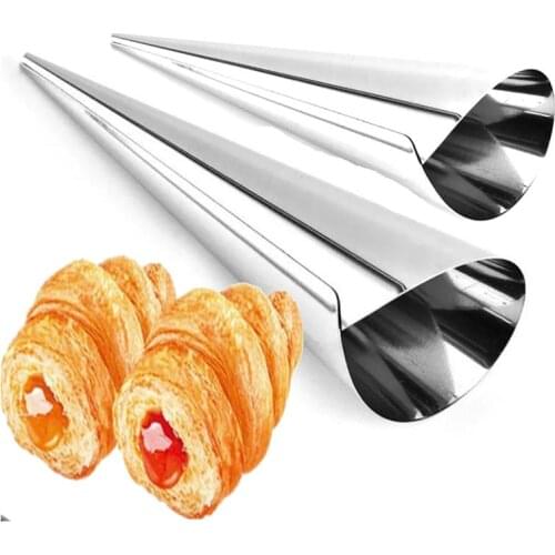 10Pcs Conical Tube Cone Roll Moulds Spiral Croissants Molds Cream Horn Mould Pastry Mold Cookie Dessert Kitchen Baking Tool