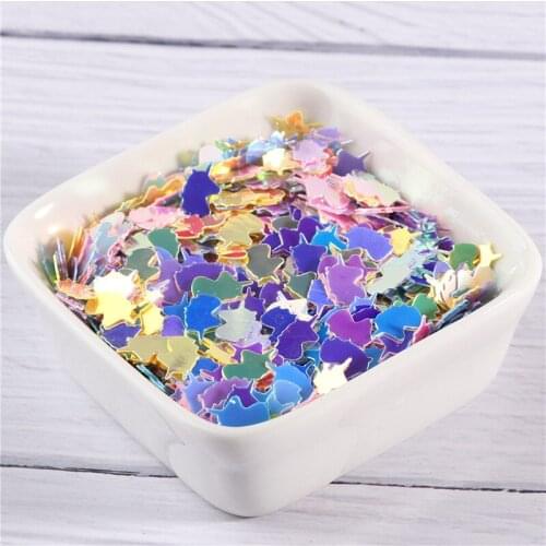 100g/Lot Unicorn Shape Glitter Gold Silver Paillette Nail Art Decoration Loose Sequins Scrapbook Material For DIY Crafts 5x8mm