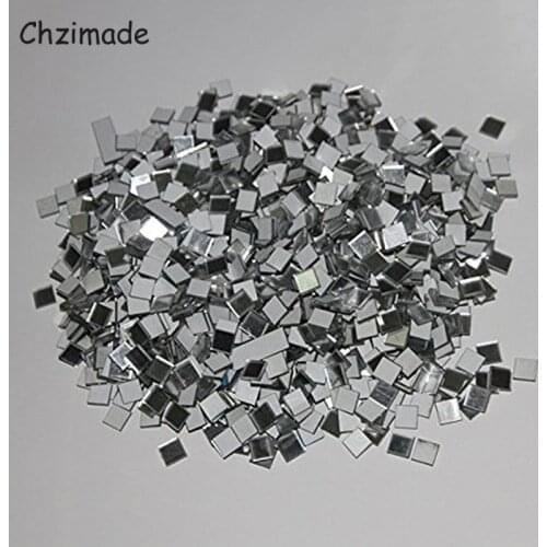 Chzimade 100Pcs Mini Adhesive Square Glass Mirror Mosaic Tiles 2x2cm For Kitchen Bathroom Wall Glass Sticker DIY Home Decoration