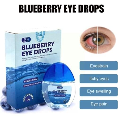 13G Blueberry Eye Drops Relieve Red Eye Discomfort, Itchy Care Eyes, Vision, Detox Care Dry Blurred Clean Solution Dressing N4B9