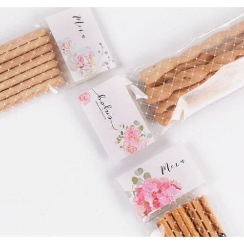 New 6x28cm 15 PCS Candy Bag Plastic Clear Flower Cookie Sticks Packing Bags baby Kids Birthday Party Gift Bag Wedding Decoration