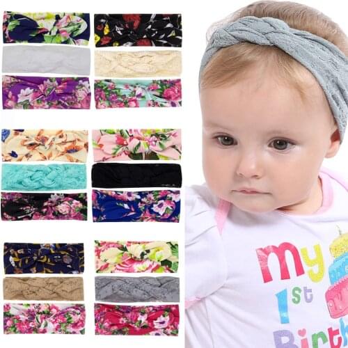 3Pcs Kids Floral Headband Girls Baby Elastic Bowknot Accessories Hairband Set birthday gift headband New Arrival Dropshipping