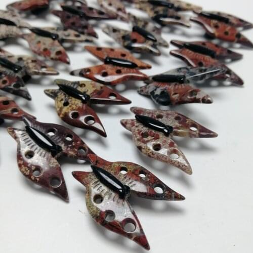 3pcs Healing Quartz Crystal Gemstones Minerals And Stones Carved Butterfly Botton Gifts Or Jewelry DIY Making